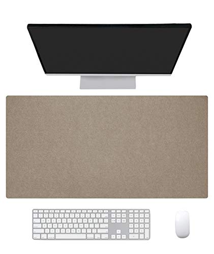 Ommda Wasserdichte Office Mauspad Filz Multifunktionales Schreibtischunterlage Mouse Pad Anti Rutsch Abwischbar Groß für Büro und Zuhause Grau,80x40cm von Ommda