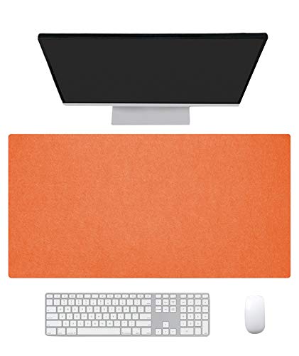 Ommda Wasserdichte Office Mauspad Filz Multifunktionales Schreibtischunterlage Mouse Pad Anti Rutsch Abwischbar Groß für Büro und Zuhause Orange,80x40cm von Ommda