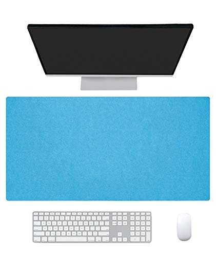 Ommda Wasserdichte Office Mauspad Filz Multifunktionales Schreibtischunterlage Mouse Pad Anti Rutsch Abwischbar Groß für Büro und Zuhause Pfauenblau,100x50cm von Ommda