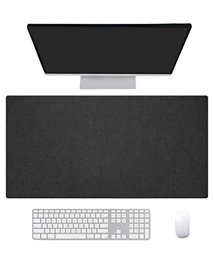 Ommda Wasserdichte Office Mauspad Filz Multifunktionales Schreibtischunterlage Mouse Pad Anti Rutsch Abwischbar Groß für Büro und Zuhause Schwarz,80x40cm von Ommda