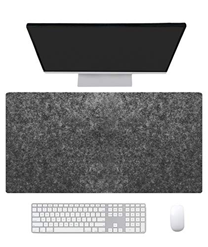 Ommda Wasserdichte Office Mauspad Filz Multifunktionales Schreibtischunterlage Mouse Pad Anti Rutsch Abwischbar Groß für Büro und Zuhause Schwarzgrau,80x50cm von Ommda