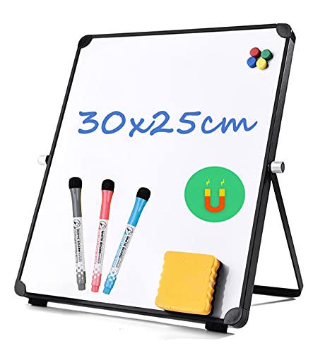 Ommda Whiteboard Magnetisch Desktop Klein mit Ständer für Kinder Doppelseitig Tragbar Magnettafel Tischaufsteller 30x25cm von Ommda