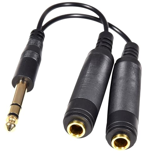 OmniaLaser 6.3 Klinke Splitterkabel, 6,3 mm Klinke auf 6,30 mm Stereo-Klinke, Y-Splitterkabel, 22 cm von OmniaLaser