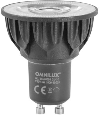 OMNILUX GU-10 230V COB 5W LED 1800-3000K dim2warm von Omnilux