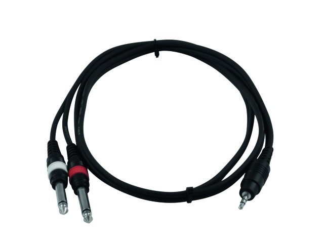 Kabel Verbindungskabel Kabel 3,5mm Klinke 2x 6,35mm Klinke von Omnitronic