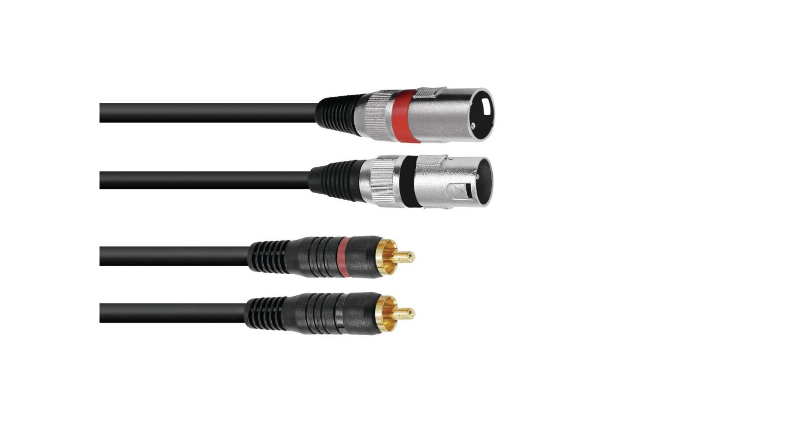 OMNITRONIC Adapterkabel 2xXLR(M)/2xCinch 1,0m sw von Omnitronic