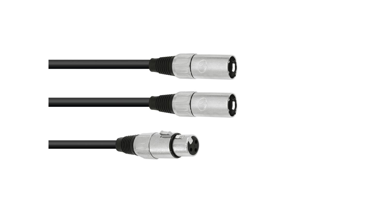 OMNITRONIC Adapterkabel XLR(F)/2xXLR(M) 1m sw von Omnitronic