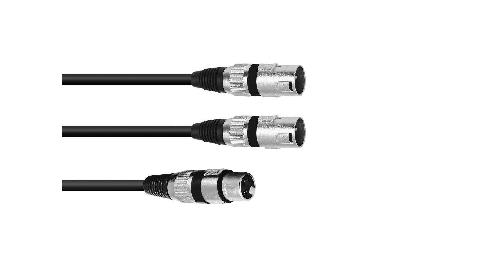 OMNITRONIC Adapterkabel XLR(F)/2xXLR(M) 3m sw von Omnitronic