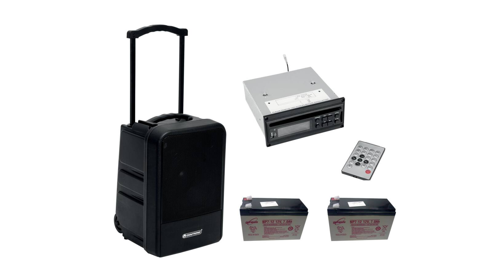 OMNITRONIC Set MOM-10BT4 Modular-Drahtlos-PA-System + CD-Player mit USB&SD + 2x Akku OMNITRONIC Set MOM-10BT4 Modular-Drahtlos-PA-System + CD-Player mit USB&SD + 2x Akku von Omnitronic