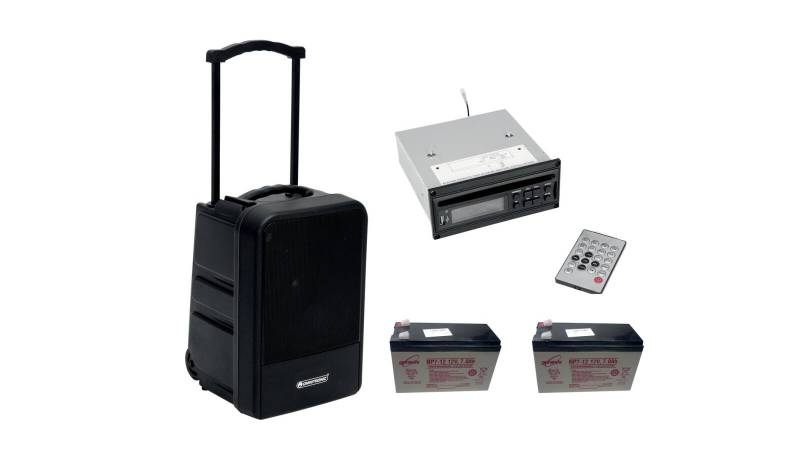 OMNITRONIC Set MOM-10BT4 Modular-Drahtlos-PA-System + CD-Player mit USB&SD + 2x Akku von Omnitronic