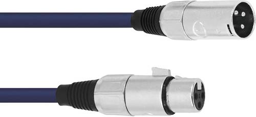 Omnitronic 3022010N XLR Verbindungskabel [1x XLR-Stecker 3 polig - 1x XLR-Buchse 3 polig] 5.00m Blau von Omnitronic