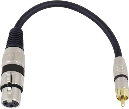 Omnitronic 3022075J XLR Adapterkabel [1x XLR-Buchse 3 polig - 1x Cinch-Stecker] 0.15m Schwarz von Omnitronic