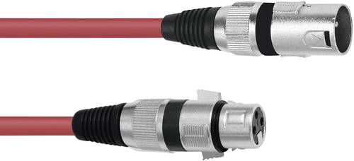 Omnitronic 30220903 XLR Verbindungskabel [1x XLR-Stecker 3 polig - 1x XLR-Buchse 3 polig] 3.00m Rot von Omnitronic