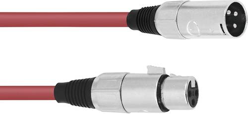 Omnitronic 30220905 XLR Verbindungskabel [1x XLR-Stecker 3 polig - 1x XLR-Buchse 3 polig] 5.00m Rot von Omnitronic