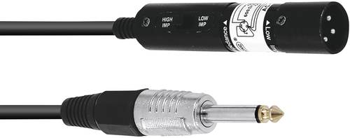 Omnitronic 30225085 XLR Adapterkabel [1x XLR-Stecker 3 polig - 1x Klinkenstecker 6.3mm (mono)] 0.30m von Omnitronic