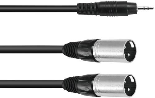 Omnitronic 30225157 XLR Adapterkabel [1x Klinkenstecker 3.5mm - 2x XLR-Stecker 3 polig] 3.00m Schwar von Omnitronic