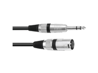 Omnitronic 30225196 XLR Adapterkabel [1x XLR Stecker 3-polig - 1x Klinke 6,3 mm (Stereo)] 2,00 m Schwarz von Omnitronic