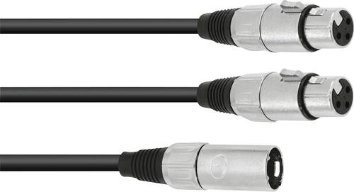 Omnitronic 30225207 XLR Adapterkabel [1x XLR-Stecker 3 polig - 2x XLR-Buchse 3 polig] 0.50m Schwarz von Omnitronic