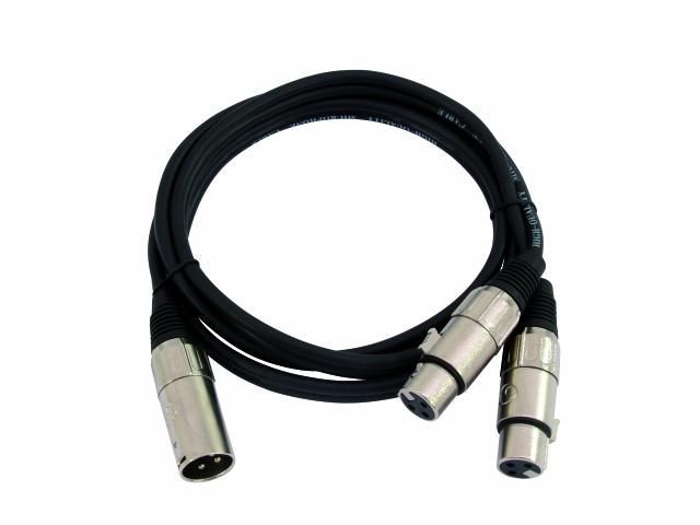 Omnitronic Adapterkabel XLR (M) / 2 x XLR (F) 1,5m schwarz von Omnitronic