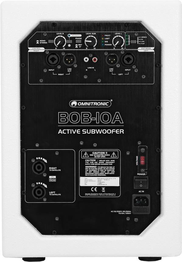 Omnitronic BOB-10A - 300 W - Aktiver Subwoofer - 45 - 250 Hz - 100 dB - 25 cm - 25,4 cm (10 ) (11038871) von Omnitronic