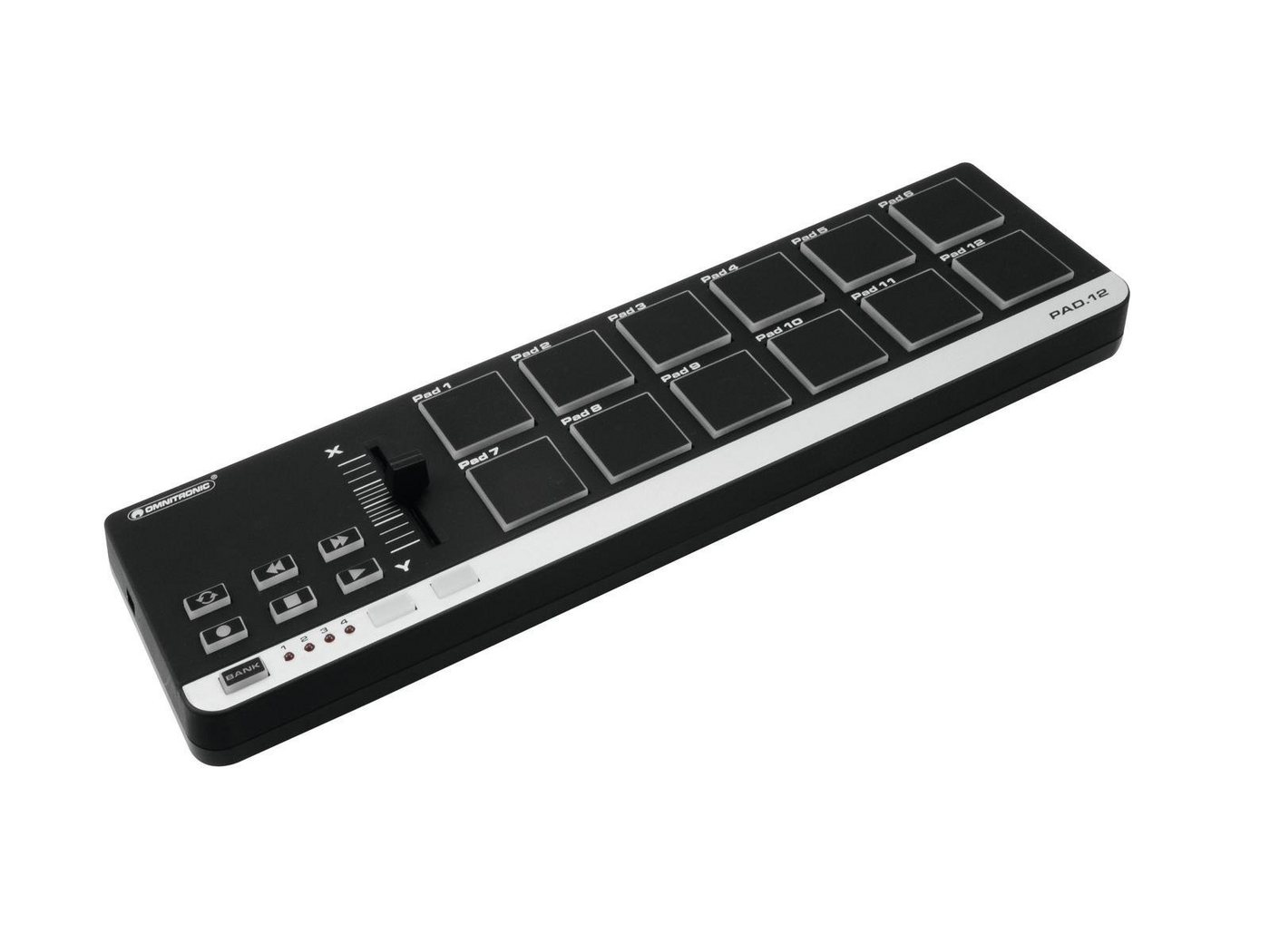 Omnitronic DJ Controller PAD-12 MIDI-Controller, Kompatibel zu nahezu jeder Audiosoftware von Omnitronic