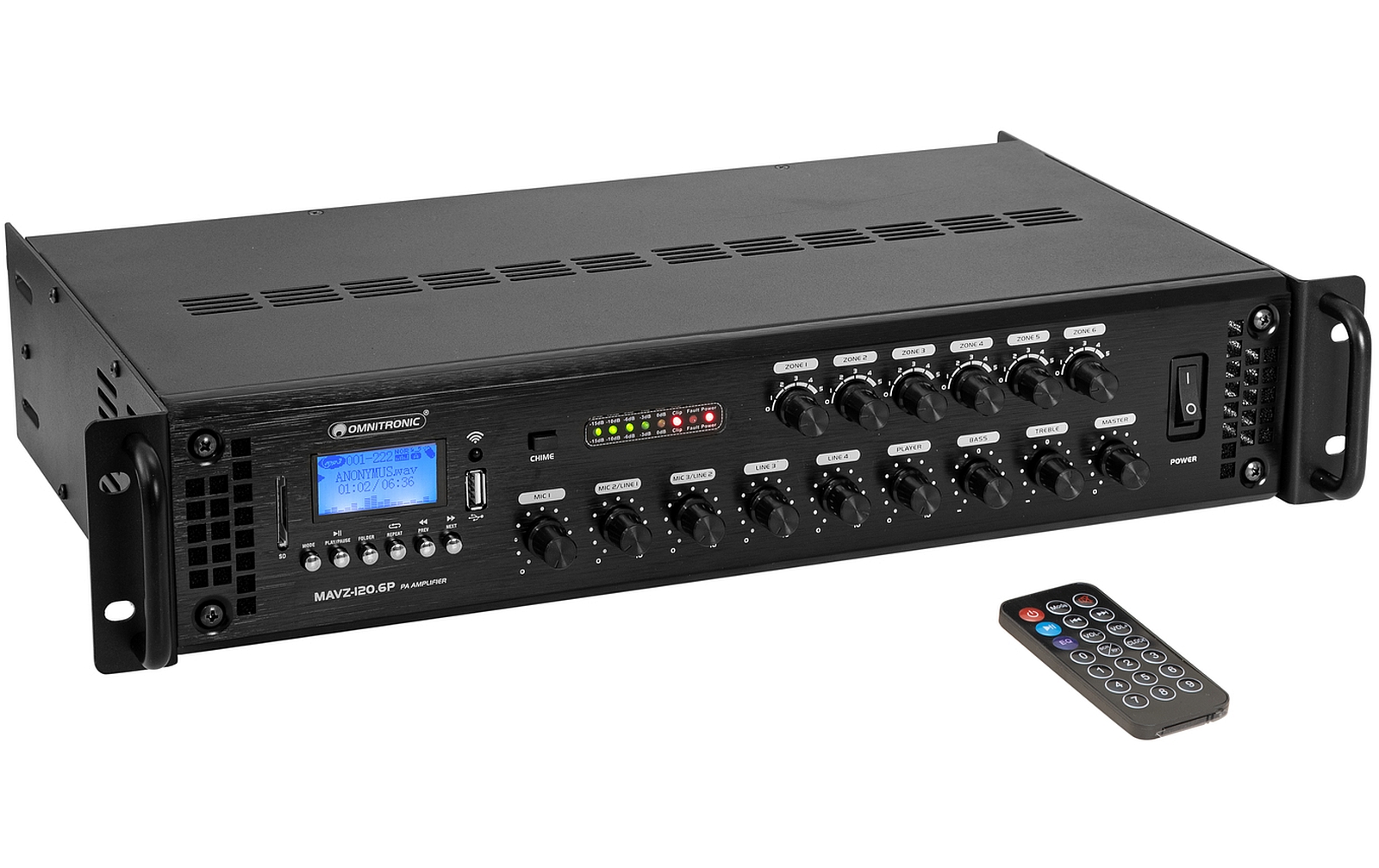 Omnitronic MAVZ-120.6P ELA-Mischverstärker Omnitronic MAVZ-120.6P ELA-Mischverstärker von Omnitronic