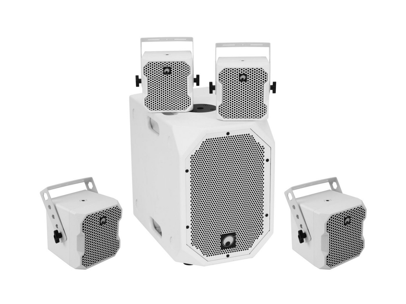Omnitronic OMNITRONIC Set BOB-10A ws + 4x BOB-4 ws Lautsprechersystem Omnitronic OMNITRONIC Set BOB-10A ws + 4x BOB-4 ws Lautsprechersystem von Omnitronic