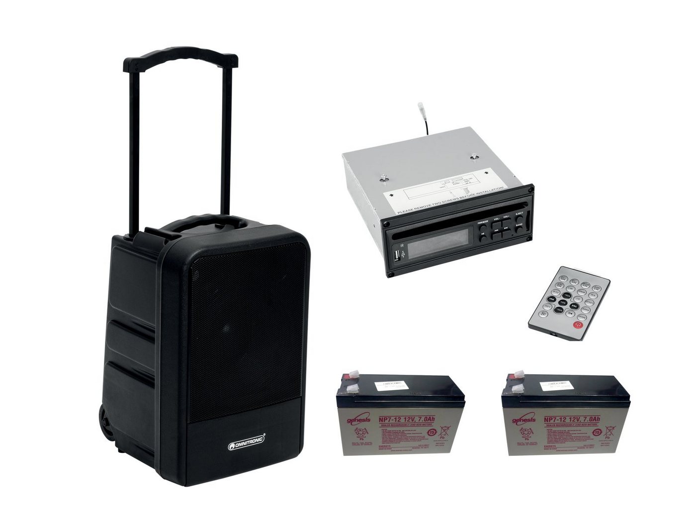 Omnitronic OMNITRONIC Set Modular-Drahtlos-PA-System + CD-Player USB&SD + 2x Akku Lautsprechersystem von Omnitronic