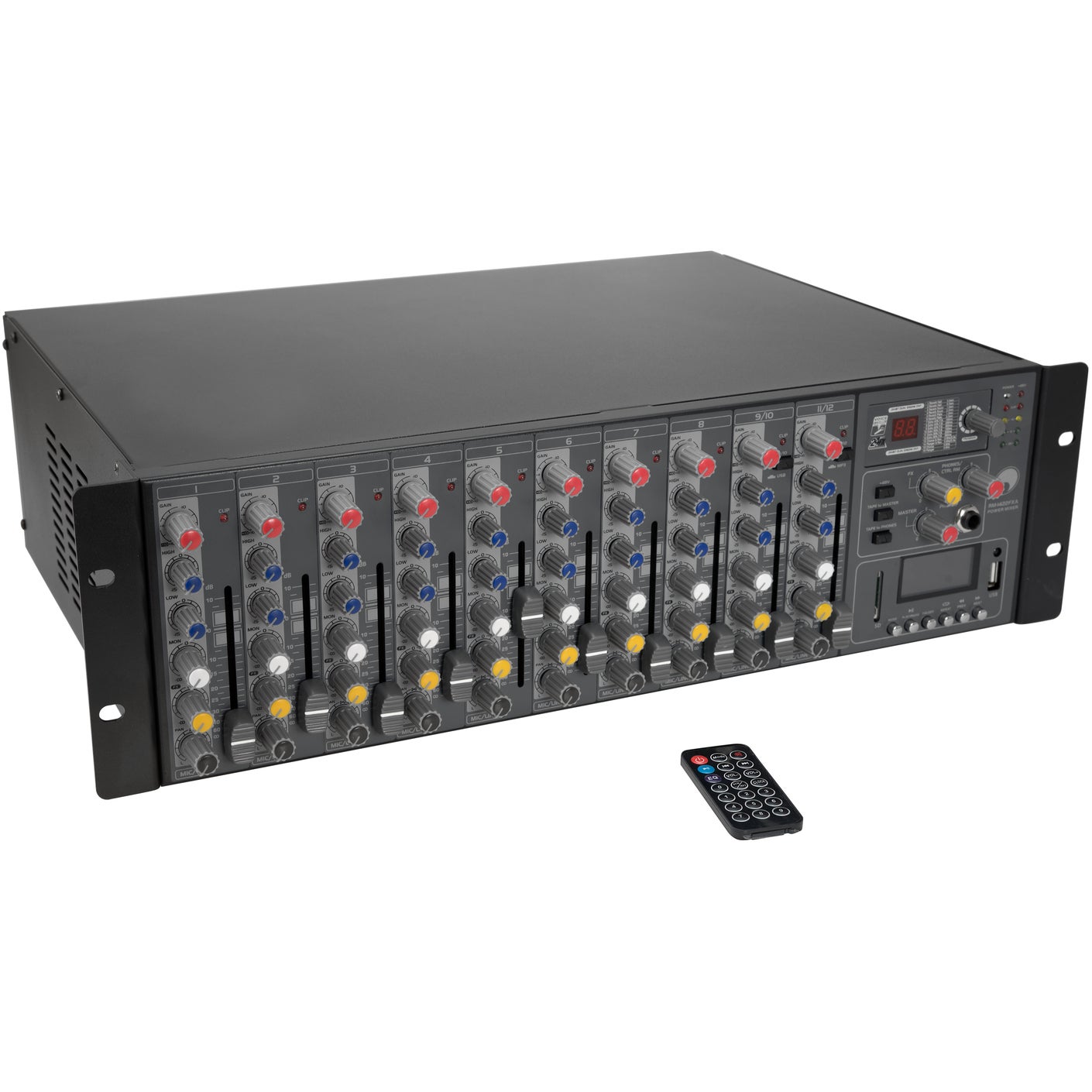 Omnitronic RM-1422FXA USB Rack Power Mixer with Bluetooth and MP3 Player von Omnitronic