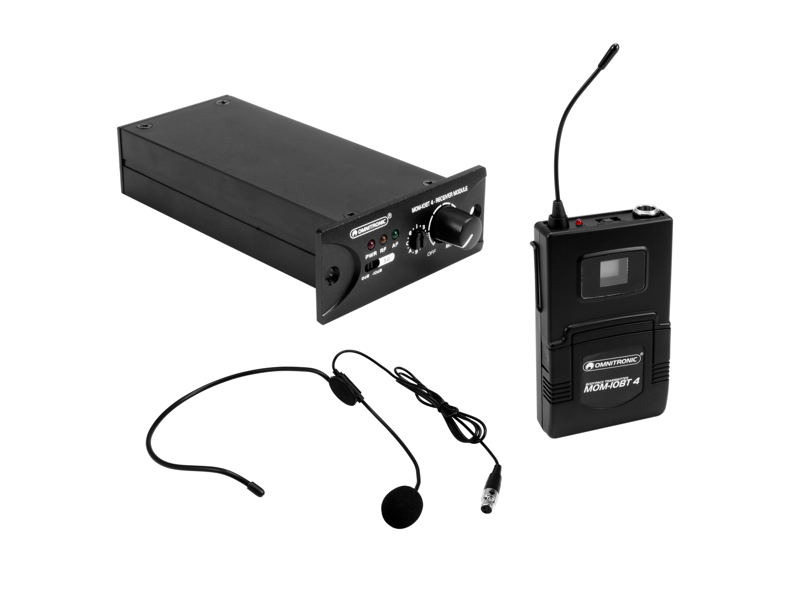 Omnitronic Set MOM-10BT4 Empfangsmodul + Taschensender + Headset von Omnitronic