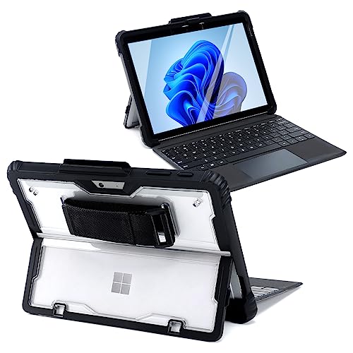 Omnpak Hülle für Microsoft Surface Go 3/2/1 Tablet, Business-Hülle mit Stifthalter, Einstellbarer Multi-Betrachtungswinkel, kompatibel mit der Type Cover-Tastatur von Omnpak
