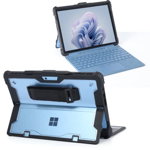 Omnpak Hülle für Surface Pro 9 Tablet, Business-Hülle mit Stifthalter, Einstellbarer Multi-Betrachtungswinkel, kompatibel mit der Type Cover-Tastatur von Omnpak