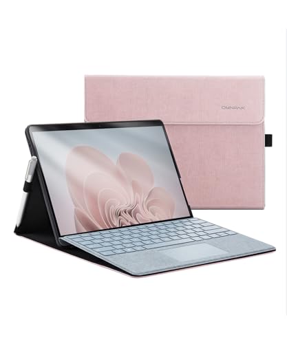 Omnpak Hülle für Surface Pro 9 Tablet,Surface Pro 10 for Business-Hülle mit Stifthalter, Einstellbarer Multi-Betrachtungswinkel, kompatibel mit der Type Cover-Tastatur von Omnpak