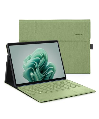 Omnpak Hülle für Surface Pro 9 Tablet,Surface Pro 10 for Business-Hülle mit Stifthalter, Einstellbarer Multi-Betrachtungswinkel, kompatibel mit der Type Cover-Tastatur von Omnpak