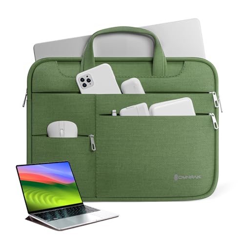 Omnpak Laptop Tasche Hülle für 15 Zoll MacBook Air 15-16 Zoll MacBook Pro Max M3/M2/M1 (2024-2018), Lenovo IdeaPad ThinkPad 14 Schutzhülle Laptophülle Sleeve mit Zubehörfach von Omnpak