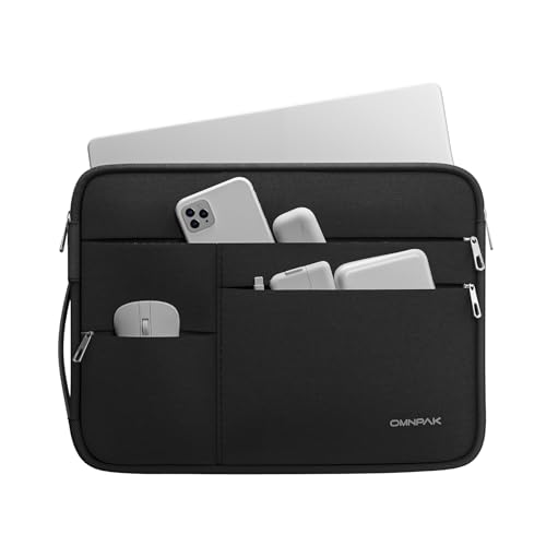 Omnpak Laptoptasche 13 Zoll für 13/14 Zoll MacBook Pro Max M2/M1 A2779/A2442/A2338(2023-2016)/13 MacBook Air M2/M1 A2681/A2337(2022-2018) Dell XPS 13 wasserdichte Tasche mit seitlichem Griffband von Omnpak