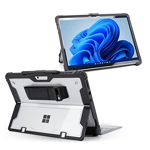 Omnpak Hülle für Surface Pro 9 Tablet, Business-Hülle,Stoßfeste Robuste Hartschalen Schutzhülle Multi-Betrachtungswinkel, kompatibel mit der Type Cover-Tastatur von Omnpak