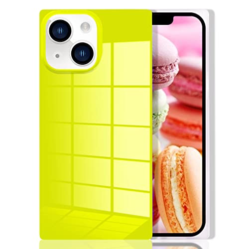 Omorro Rechteckige Schutzhülle für iPhone 15 Plus, leuchtend fluoreszierend, luxuriös, flexibel, weich, dünn, Gummi, Stoßstangen-Schutzhülle von Omorro