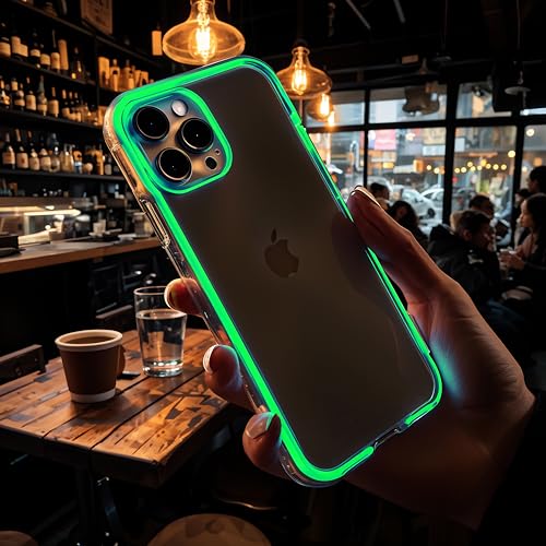 Omorro Kompatibel mit iPhone 16 Pro Max Hülle, transparent, leuchtend, leuchtet im Dunkeln, nachtleuchtender Weltraumnebel, schlanke Passform, kratzfest, dünn, durchscheinend, Grün Omorro Kompatibel mit iPhone 16 Pro Max Hülle, transparent, leuchtend, leuchtet im Dunkeln, nachtleuchtender Weltraumnebel, schlanke Passform, kratzfest, dünn, durchscheinend, Grün von Omorro