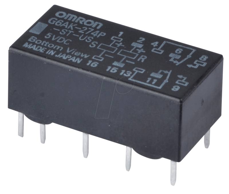 G6AK 2W 5DC - Printrelais - 2 Wechsler, 2 A, 5 V DC von Omron