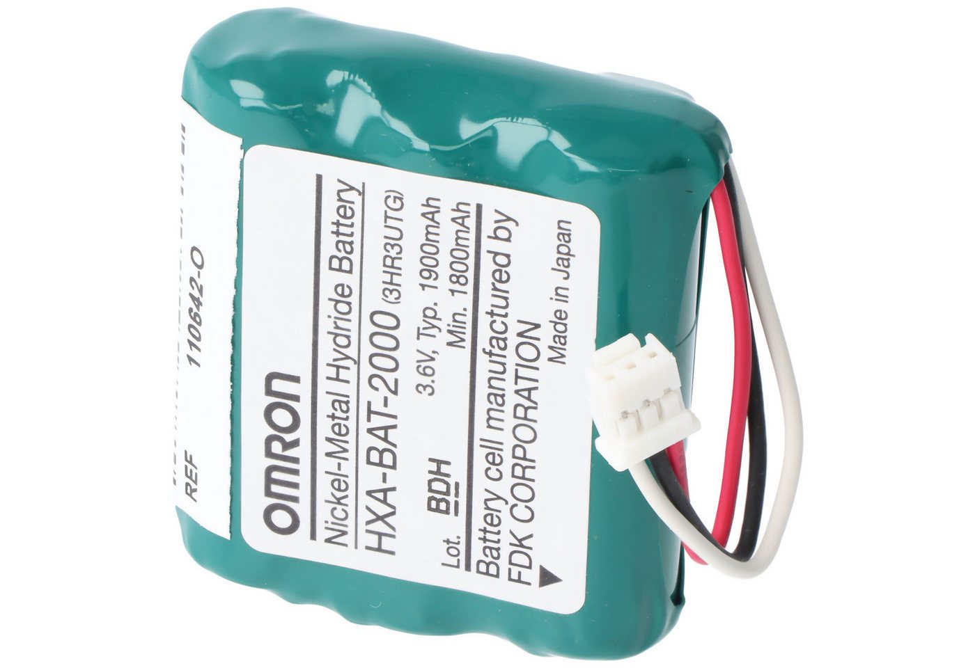 Omron Original NiMH Akku passend für Omron Healthcare HBP-1300 HPM-1300 Blu Akku 1900 mAh (3,6 V) von Omron