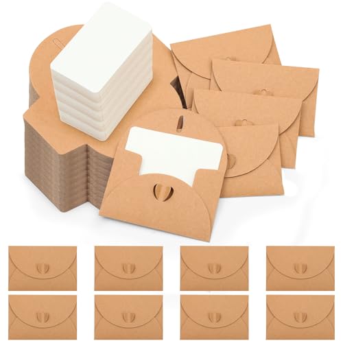 Omtofo 60 Stück Mini Briefumschläge mit 60 Stück Blanko Karten, Klein Briefumschlag mit Herz Verschluss, Kleine Briefumschläge Mini mit Karte für DIY Dankeskarte, Geschenkkarten, Geburtstagskarten Omtofo 60 Stück Mini Briefumschläge mit 60 Stück Blanko Karten, Klein Briefumschlag mit Herz Verschluss, Kleine Briefumschläge Mini mit Karte für DIY Dankeskarte, Geschenkkarten, Geburtstagskarten von Omtofo