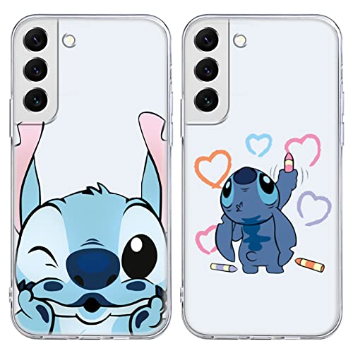 [2 Stück] Handyhülle für Samsung Galaxy S22 Plus 5G Hülle 6,55",Karikatur Muster Weiches TPU Silikon Schutzhülle Süßes Charakter Einzigartige Lustig Beschützen Case Kompatibel mit Samsung S22 Plus von Omyzo