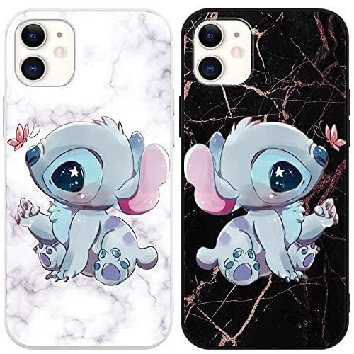 [2 Stück] Schutzhülle für Apple iPhone 12 Mini Hülle 5,4",Karikatur Anime Case mit Niedlich Muster Design Cover Weiche Stoßfest TPU Silikon Handyhülle für iPhone 12 Mini von Omyzo