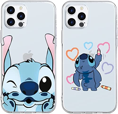 [2 Stück] Schutzhülle für Apple iPhone 14 Pro 6,1" Hülle,Handyhülle Karikatur Muster Weiches TPU Silikon Süßes Charakter Einzigartige Lustig Beschützen Case Kompatibel mit iPhone 14 Pro von Omyzo