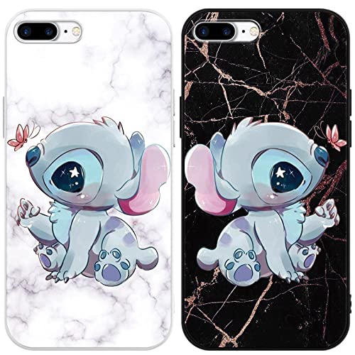 [2 Stück] Schutzhülle für Apple iPhone 7 Plus/8 Plus Hülle 5,5",Karikatur Anime Case mit Niedlich Muster Design Cover Weiche Stoßfest TPU Silikon Handyhülle für iPhone 8 Plus von Omyzo