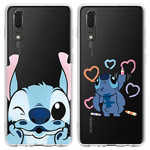 [2 Stück] Schutzhülle für Huawei P20 Hülle 5,8",Karikatur Muster Weiches TPU Silikon Handyhülle Süßes Charakter Einzigartige Lustig Beschützen Case Kompatibel mit Huawei P20 von Omyzo