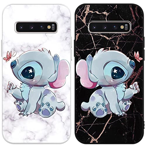 [2 Stück] Schutzhülle für Samsung Galaxy S10 Plus Hülle 6,4",Karikatur Anime Case mit Niedlich Muster Design Cover Weiche Stoßfest TPU Silikon Handyhülle für Samsung S10 Plus von Omyzo