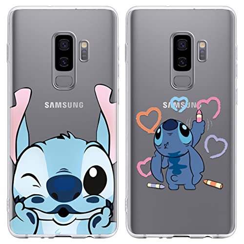 [2 Stück] Schutzhülle für Samsung Galaxy S9 Plus Hülle 6,2",Karikatur Muster Weiches TPU Silikon Handyhülle Süßes Charakter Einzigartige Lustig Beschützen Case Kompatibel mit Samsung S9 Plus von Omyzo