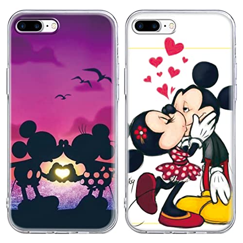 Omyzo [2 Stück Handyhülle Kompatibel mit iPhone 7 Plus/8 Plus Hülle 5,5",Karikatur Niedlich Gemustert Kratzfest Stoßfest Transparent Cover Sanft TPU Silikon Case Schutzhülle für iPhone 8 Plus von Omyzo